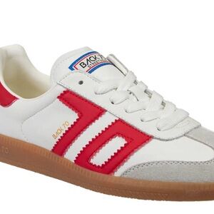 Women's White and Red Sneakers